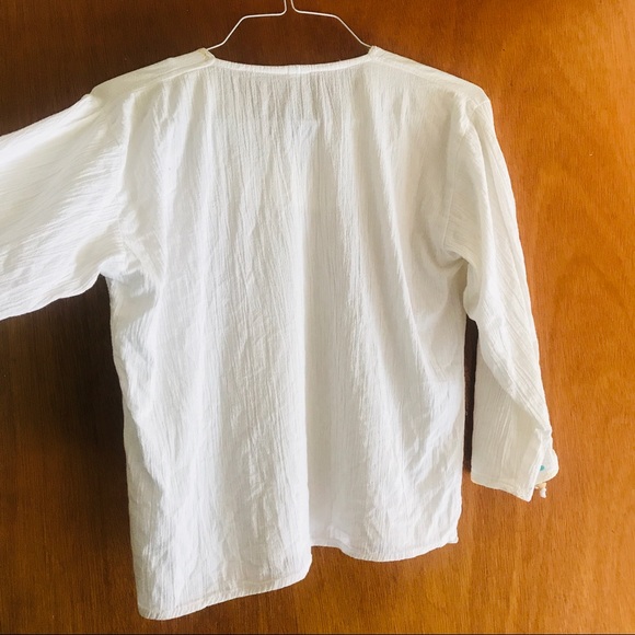 🎉HP🎉Vtg 90s does 70s tie front cotton boho shirt - Picture 10 of 11